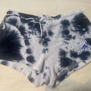 Penn state tie dye terry cloth shorts.